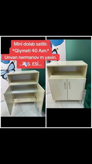 Mini dolab satilir. *Qiymeti 40 Azn.* Unvan nermanov m yaxin. 🦄S