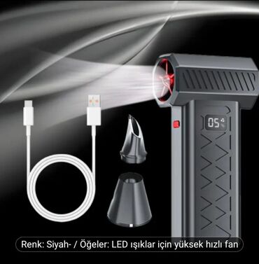 Потолок: LED işıqlar üçün yüksək sürətli fan - Rəng: qara - Portativ, tək əllə