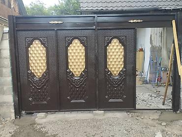 Откатные ворота: Ворота Ворота Распашные, Штампованный Кыргыз оймо баардык турун — 12