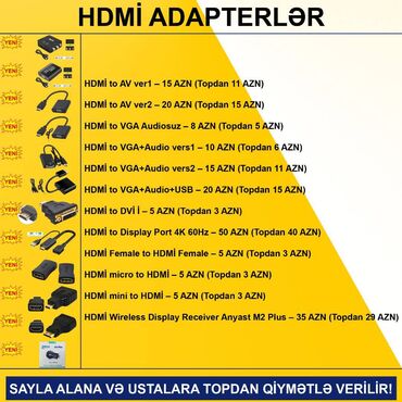 Digər kompüter aksesuarları: Adapterlər/Keçidlər SAYLA ALANA VƏ USTALARA TOPDAN QİYMƏTLƏ VERİLİR! — 8