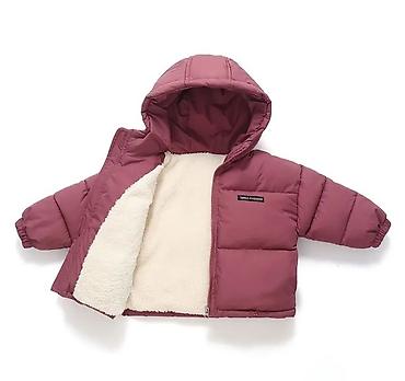 qız ucun paltar: Uşaq üçün qış puffer gödəkçə - Model: Smile Fashion kapüşonlu puffer — 3