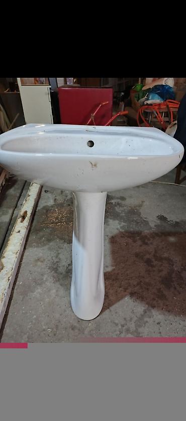Santexnika: Ayaqüstü birgə keramik çanaq (pedestal lavabosu) - Material: ağ — 1
