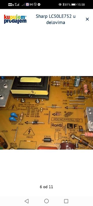 Televizori: Sharp LC50LE752 – delovi Dostupni originalni delovi sa modela: - Main — 7