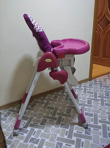 Uşaq dünyası: MAMALOVE uşaq yemək stulu - Rəng: çəhrayı/bənövşəyi, naxışlı oturacaq — 5