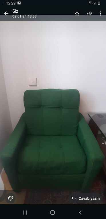 açılıb yığılan oturacaqlar (kreslolar): Di̇van-kravat, 2 kreslo, Bazalı, Açılan
