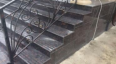 Лестницы из гранита, мрамора: Обожженный граниты на лестницы и глянцевые💯 ангола блек гранит Самый — 4