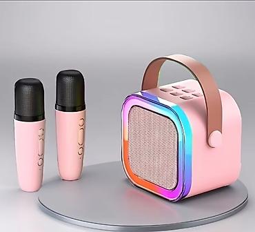 mikrofon qiymetleri: Portativ karaoke seti – Bluetooth dinamiki və 2 ədəd simsiz mikrofon — 1