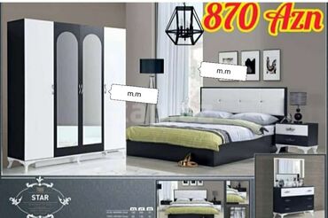 Yataq otağı dəstləri: İkinəfərlik çarpayı, 2 tumba, Azərbaycan, Yeni — 5