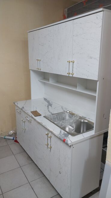 Кухонные гарнитуры: Кухонный гарнитур, Новый, цвет - Белый, ДСП, Бесплатная доставка, Платная доставка at lalafo.kg — 9 Кухонные гарнитуры: Кухонный гарнитур, Новый, цвет - Белый, ДСП, Бесплатная доставка, Платная доставка — 9