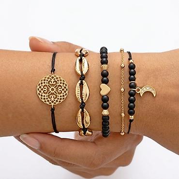 Билериктер браслеты Б “Black &amp; Gold Charm” — стиль и элегантность