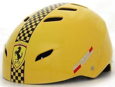 детские шлемы для скейтборда: Scuderia Ferrari velosiped/skuter dəbilqəsi – sarı rəng.Unisex FAH-50 — 1