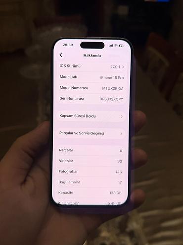 ekran iphone: IPhone 15 Pro, 128 GB, White Titanium, Face ID — 7