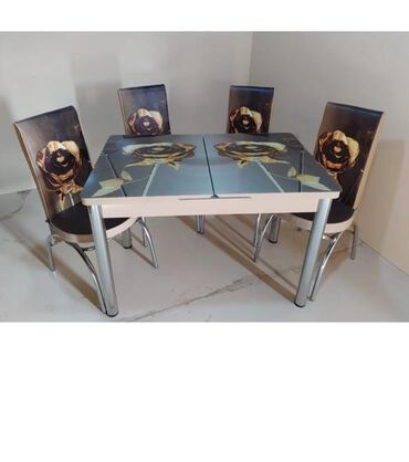 Masa və oturacaq dəstləri: Mətbəx üçün, Yeni, Açılan, Dördbucaq masa, 4 stul — 15