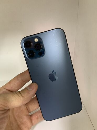 телефон озгон: IPhone 12 Pro, Колдонулган, 256 ГБ, Көк, Коргоочу айнек, Каптама, 77 %