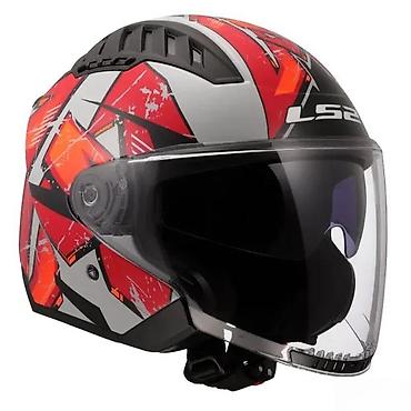 Oprema za bicikliste: LS2 Copter II jet kaciga – grafika crveno/siva/crna - Tip: otvorena — 5