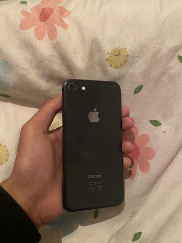 iphone 8: IPhone 8, Колдонулган, 64 ГБ, Кара, 100 %