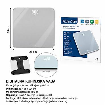 KMT Stakleno telo skale srebrno brušeno 2406875 Digitalna vaga za
