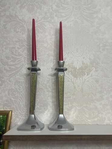 напольные часы для дома: Dekorativ şamaltlıq dəsti - 2 ədəd uzun siluetli şamaltlıq -