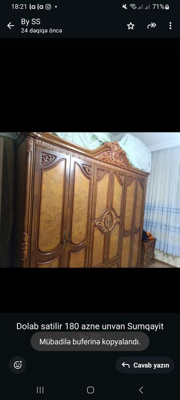 sumqayitda muhafize isi: Dolab satilir 180 azne unvan Sumqayit By SS