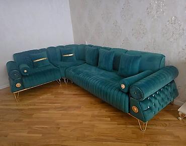 Ev üçün mebel: Künc divan, Yeni, Vеlur parça — 1