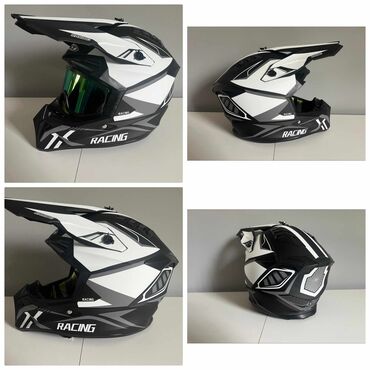 gume za spustanje na snegu: 05. Nov model kacige Racing u crno beloj boji Imam u svim velicinama