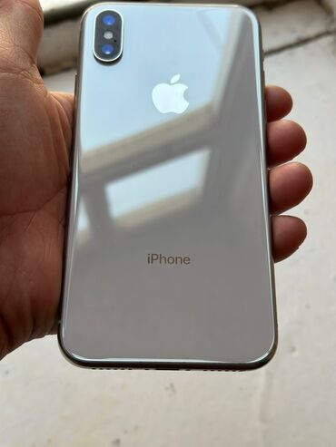 smartfony na 1 sim: IPhone X, Б/у, 256 ГБ, Белый, Защитное стекло, Чехол