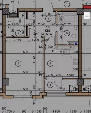 Продажа квартир: 1 комната, 45 м², Элитка, 6 этаж, ПСО (под самоотделку)