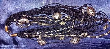 Ogrlice: Ručno rađene ogrlice – razni modeli - Set od zlatno‑braon perli — 32