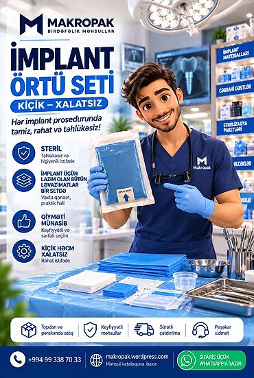 Markalar: 🦷 İmplant örtü seti — stomatoloji prosedurları üçün praktik seçim! — 1