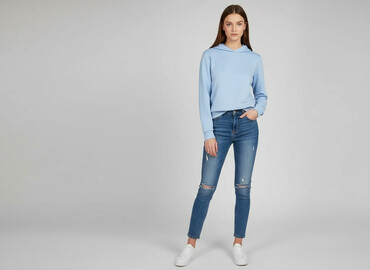 bluzy tanio: Sinsay, Кофта з каптуром жіноча, розмір 2XS