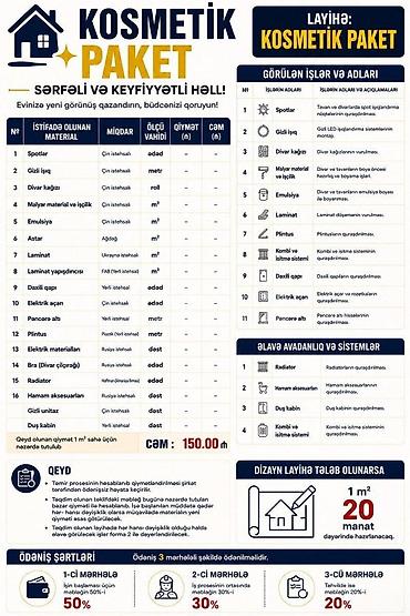 ремонт ванной: Kosmetik təmir paketi Bütün kateqoriyalar • Xidmətlər və biznes • — 1