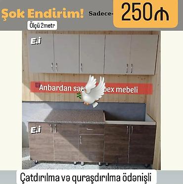 Mətbəx mebeli dəsti – 2 metr - Üst dolablar: 3 bölməli + 2 bölməli