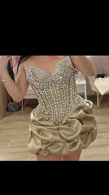 Korset haljina – šivena po meri, nošena jednom. Elegantna mini haljina