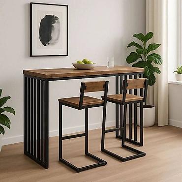ikea decije komode: Industrijski set barskog stola sa 2 barske stolice - Dizajn: moderan — 1