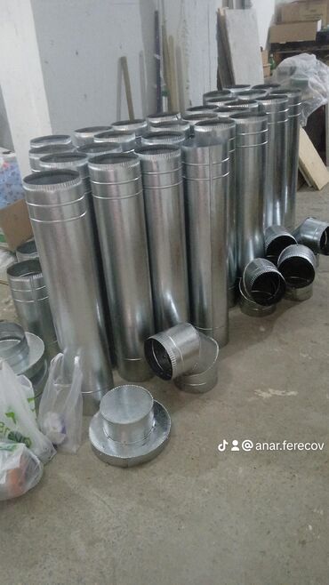 100 lük boru: Məhsul: Sinklənmiş hava və tüstü boruları, baca və havalandırma