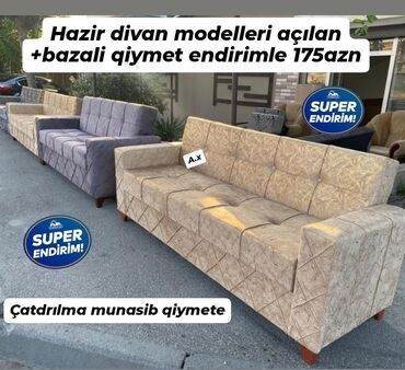 Divanlar: Mini-divan, Yeni, Açılan, Bazalı, Parça, Ödənişli çatdırılma