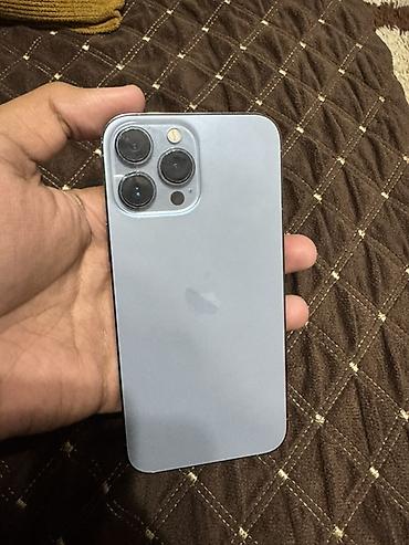 i phon: IPhone 13 Pro Max, Б/у, 128 ГБ, Голубой, 100 % — 1