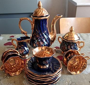 lülə: Çay dəsti, rəng - Göy, Keramika — 1