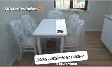Masa və oturacaq dəstləri: Yeni, Dördbucaq masa, 4 stul — 2