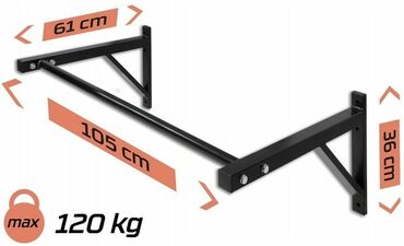 Zidno vratilo 120 kg Zidna šipka za zgibove crne boje, dizajnirana za