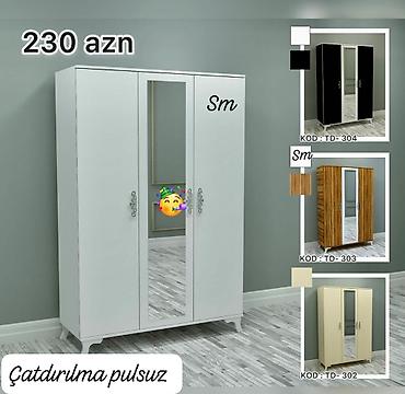 Dolablar: Yeni dolab güzgülü 3 qapılı siyirmesiz — 1