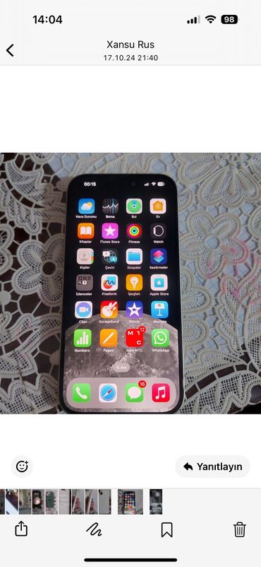 biz birlikde gucluyuk qeydiyat: IPhone 15, 128 GB, Qızılı, Barmaq izi, Face ID