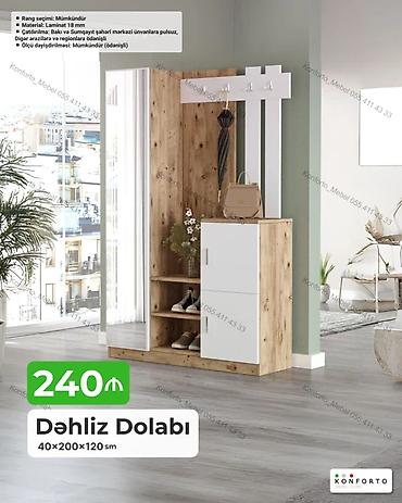 dolab skaf: Dəhliz dolabı – 40×200×120 sm - Dizayn: Təbii ağac teksturalı laminat — 1