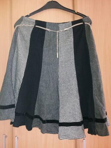 suknja od lana: XL (EU 42), Mini, bоја - Šareno