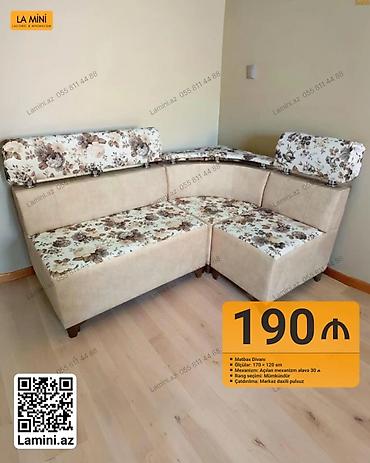 диван для кухни: Künc divan, Mətbəx üçün, Parça, Bazasız, Açılan — 1