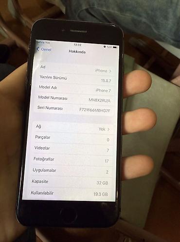Apple iPhone: IPhone 7, 32 GB, Jet Black, Barmaq izi — 9