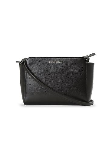 zelena torbica: Emporio Armani Saffiano ženska crossbody torba – crna - Materijal — 1