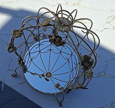 metal turba: Dekorativ metal səbət – güzgülü dibli - Material: möhkəm metal — 3