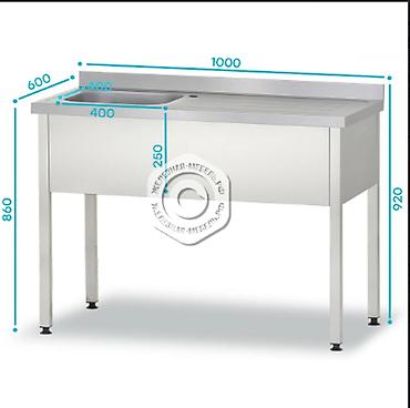 profi: Ванна с рабочей поверхностью РПЦп - 860х1000х600 «Profi Inox» левое — 1