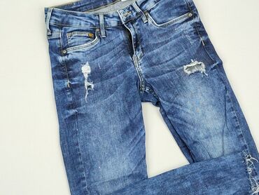 spodnie czarny jeans: Spodnie jeansowe, H&M, 14 lat, 158/164, stan - Dobry